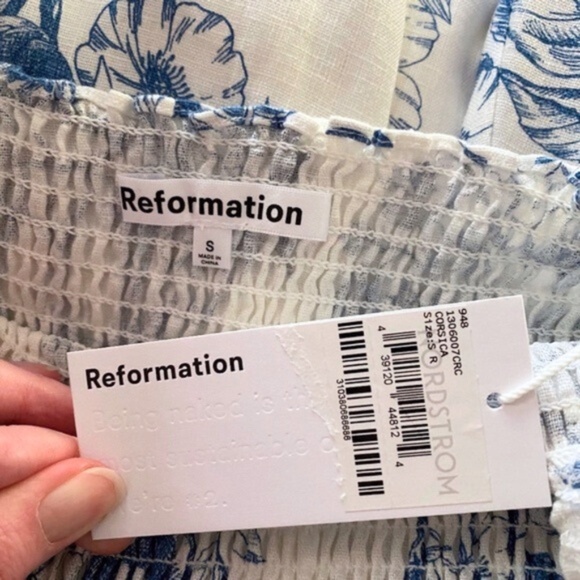 NEW Reformation Gitane Linen Dress Corsica Small - Picture 16 of 17